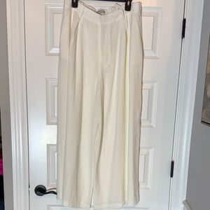 Elegant Cream Wide-Leg Trousers